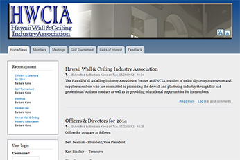 Hawaii Wall and Ceiling Industry Association website